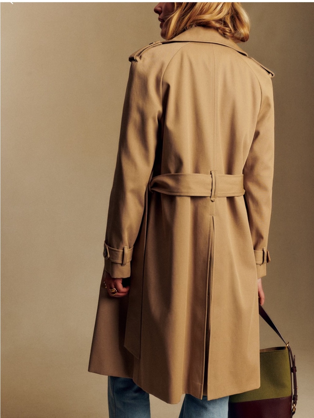 Sezane Scott Trench Coat in Camel
